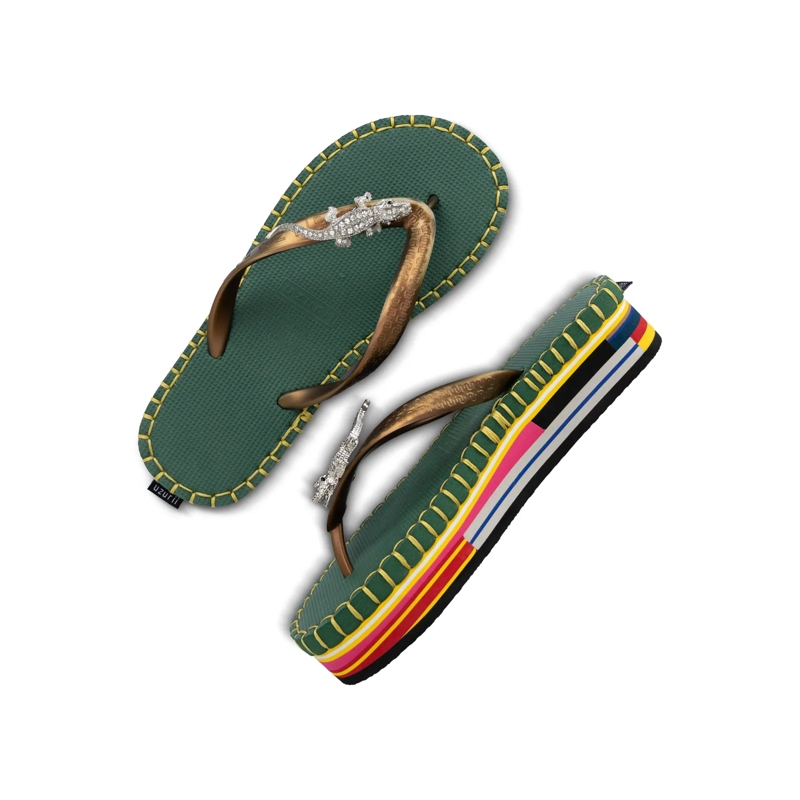 UZURII Flip Flops flip flop Crocodile Colorful Army dunkel-grün(Image 19)
