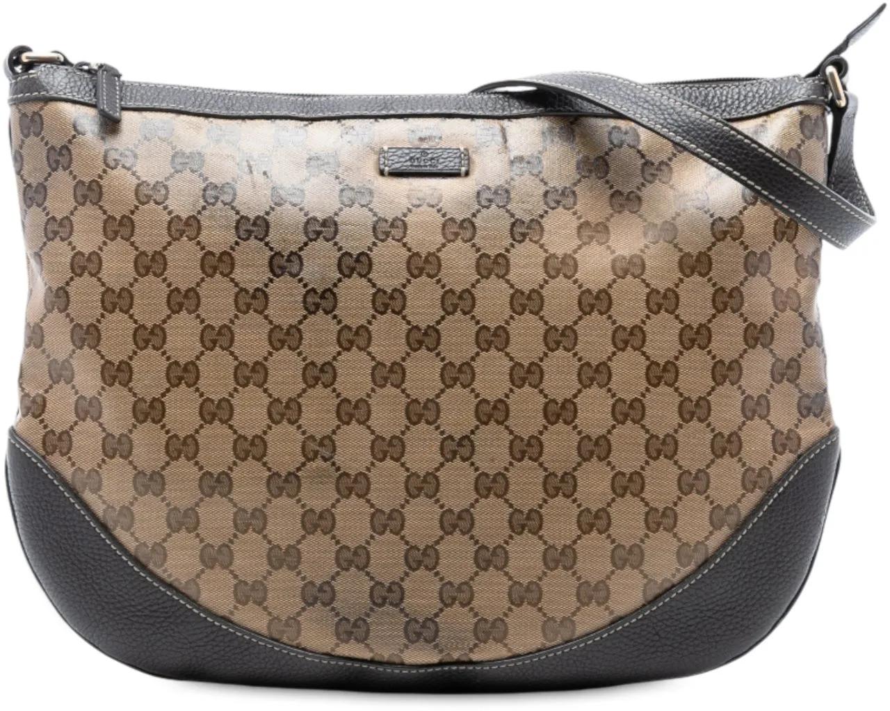 Gucci Hobo Bags - Large GG Crystal Half Moon Crossbody - Gr. unisize - in Braun - für Damen