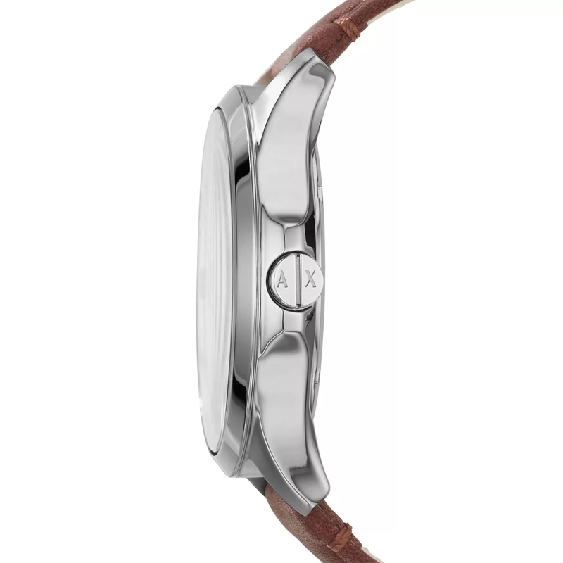 Armani Exchange Automatikuhr Armani Exchange Three-Hand Date Brown Leather Watc Brown(Image 7)