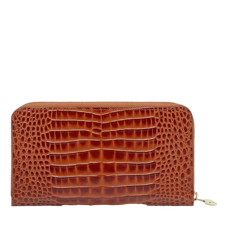 Philipp Plein Geldbörse Mid-Zip Brieftasche Cocco Crocco Geprägt braun(Image 4)