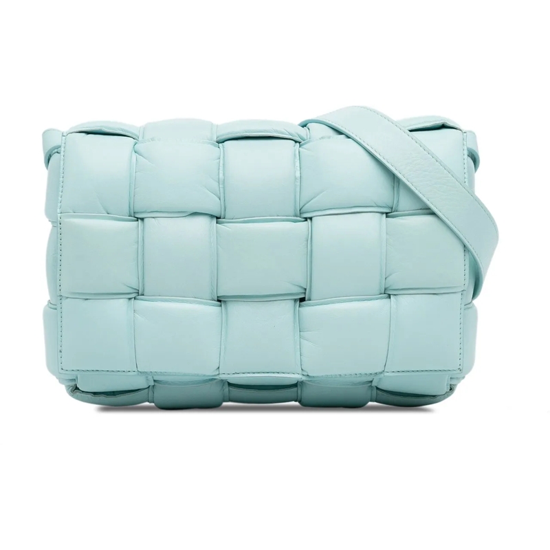 Bottega Veneta Schultertasche Nappa Intrecciato Padded Cassette Crossbody blau