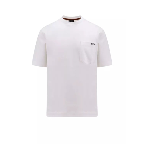 Zegna Cotton T-Shirt With Breast Pocket White T-shirts