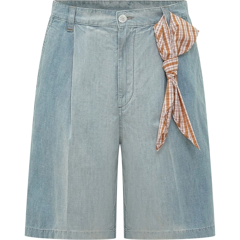 Marni Shorts Bermuda con Cintura Annodata blau