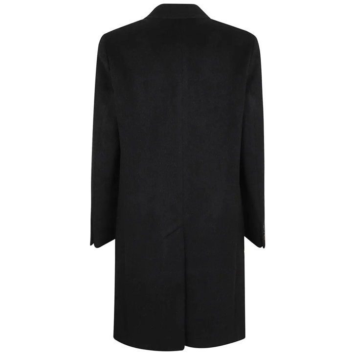 Emporio Armani Alpaca Blend Wool Coat Black Trenchcoat