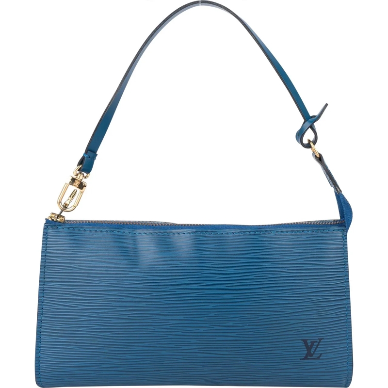 Louis Vuitton Schultertasche Louis Vuitton Bleu Epi Leather Pochette Accessoire blau