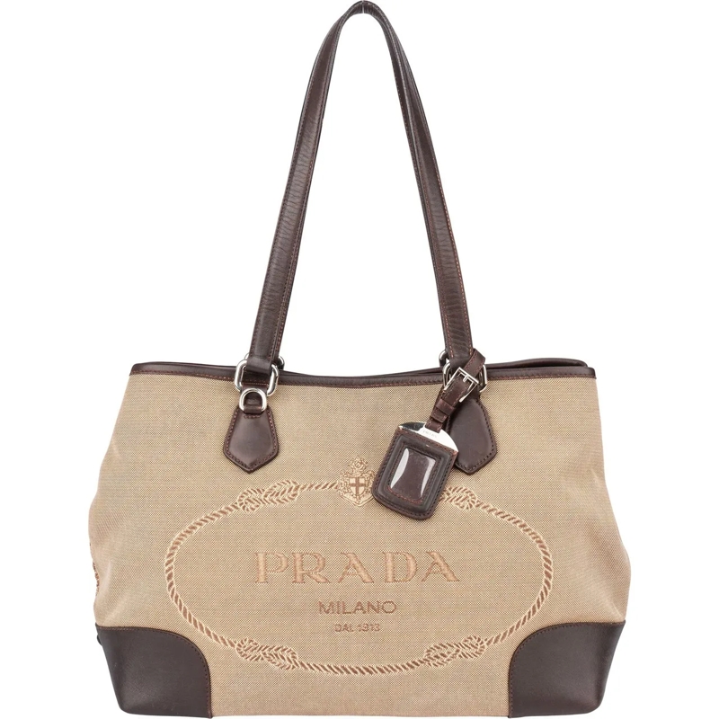 Prada Schultertasche Prada Jacquard Triangle Shoulder Bag braun