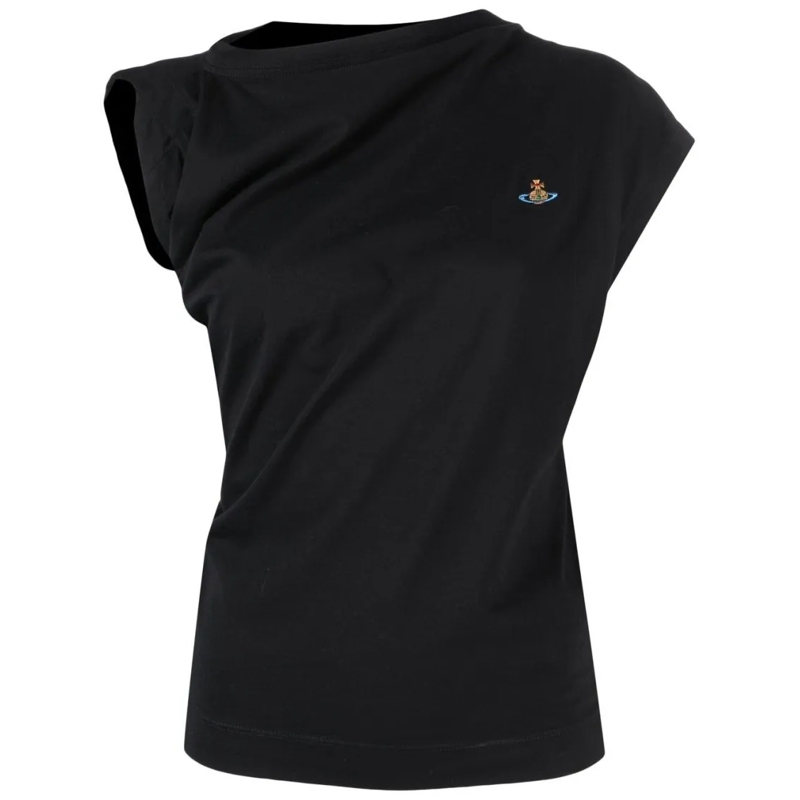 Vivienne Westwood Blouse Asymmetric Draped Black Top Black