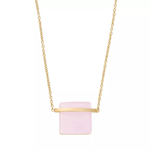 Skagen Sea Glass Pink Glass Pendant Necklace Gold Korte Halsketting