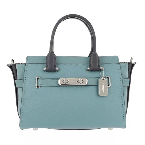 Coach Colorblock Mixed Leather Coach Swagger 27 Marine Tote
