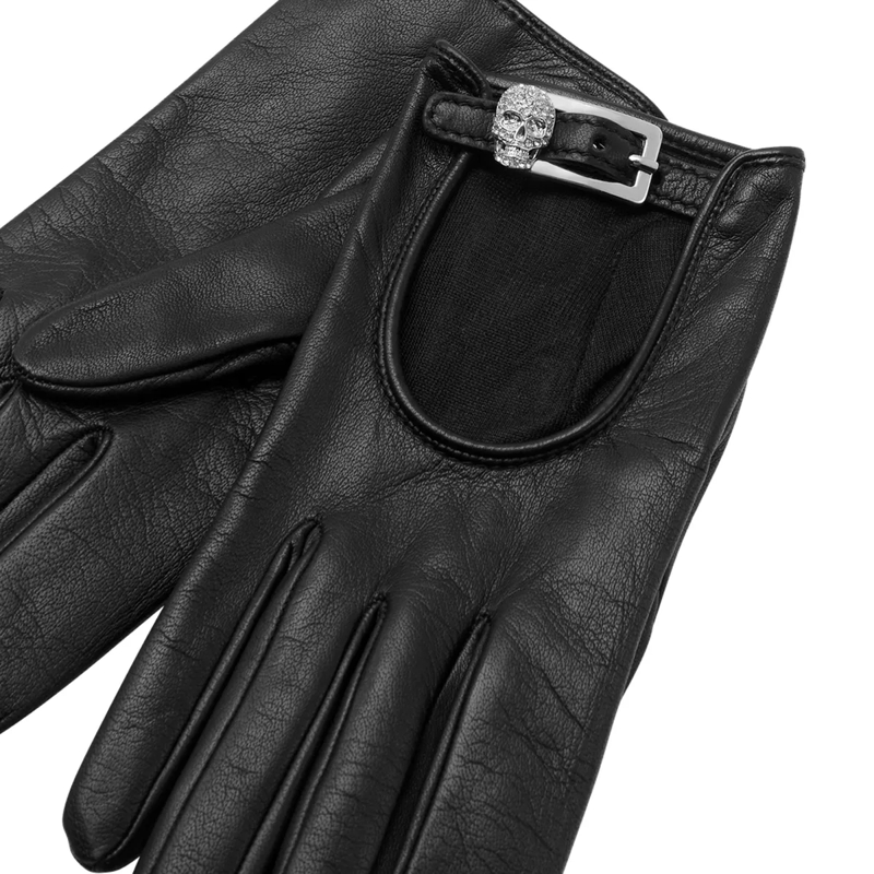 Philipp Plein Handschuhe Handschuhe Skull Mit Schmucksteinen schwarz