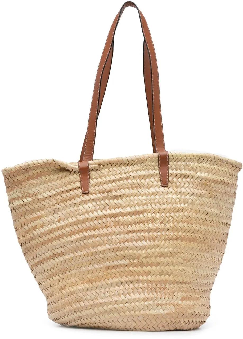 Celine Shoppers Large Triomphe Raffia Panier Tote in bruin