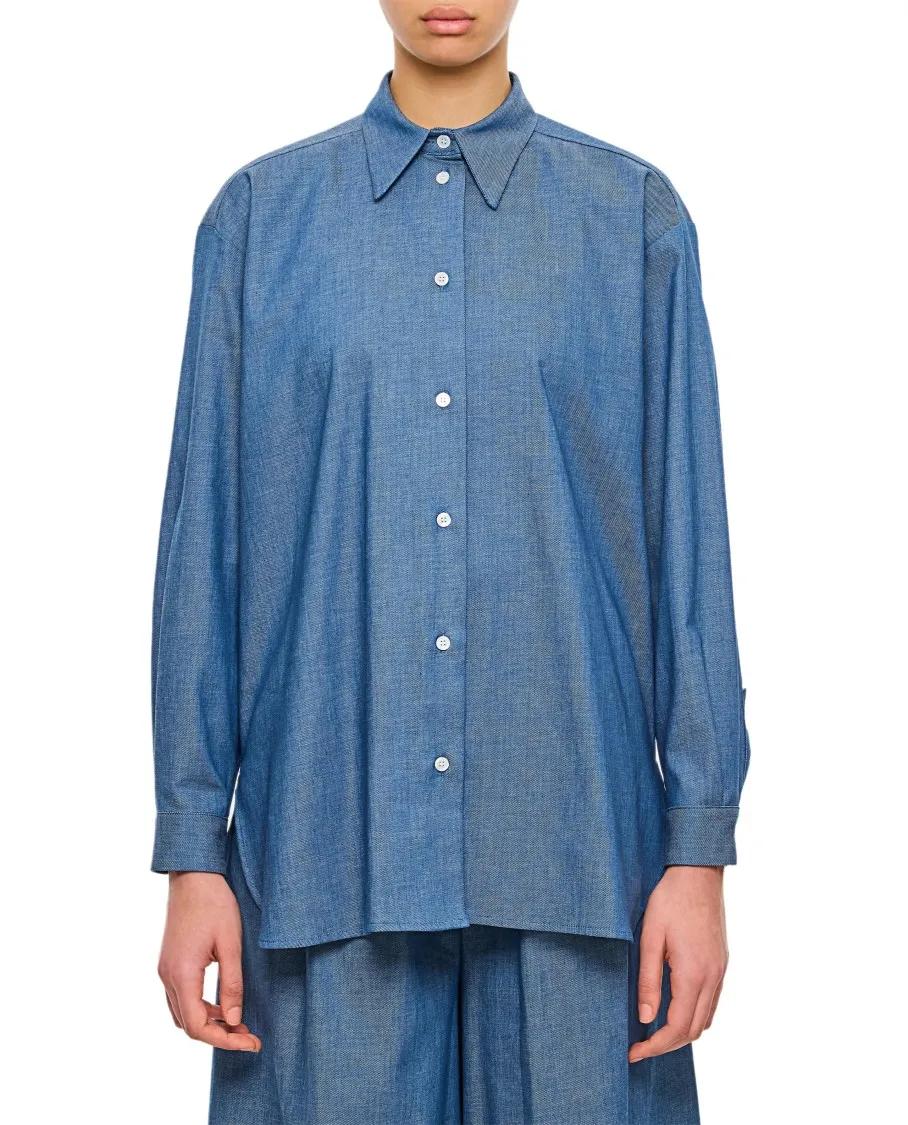 Thumbnail - DUSAN - Pointed Collar Button-Up Shirt - Größe XS - blau
