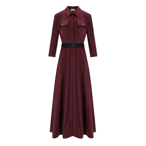 Elisabetta Franchi Robes ELISABETTA FRANCHI ROUGE NOIR HEMDKLEID MIT GÜRTEL rot