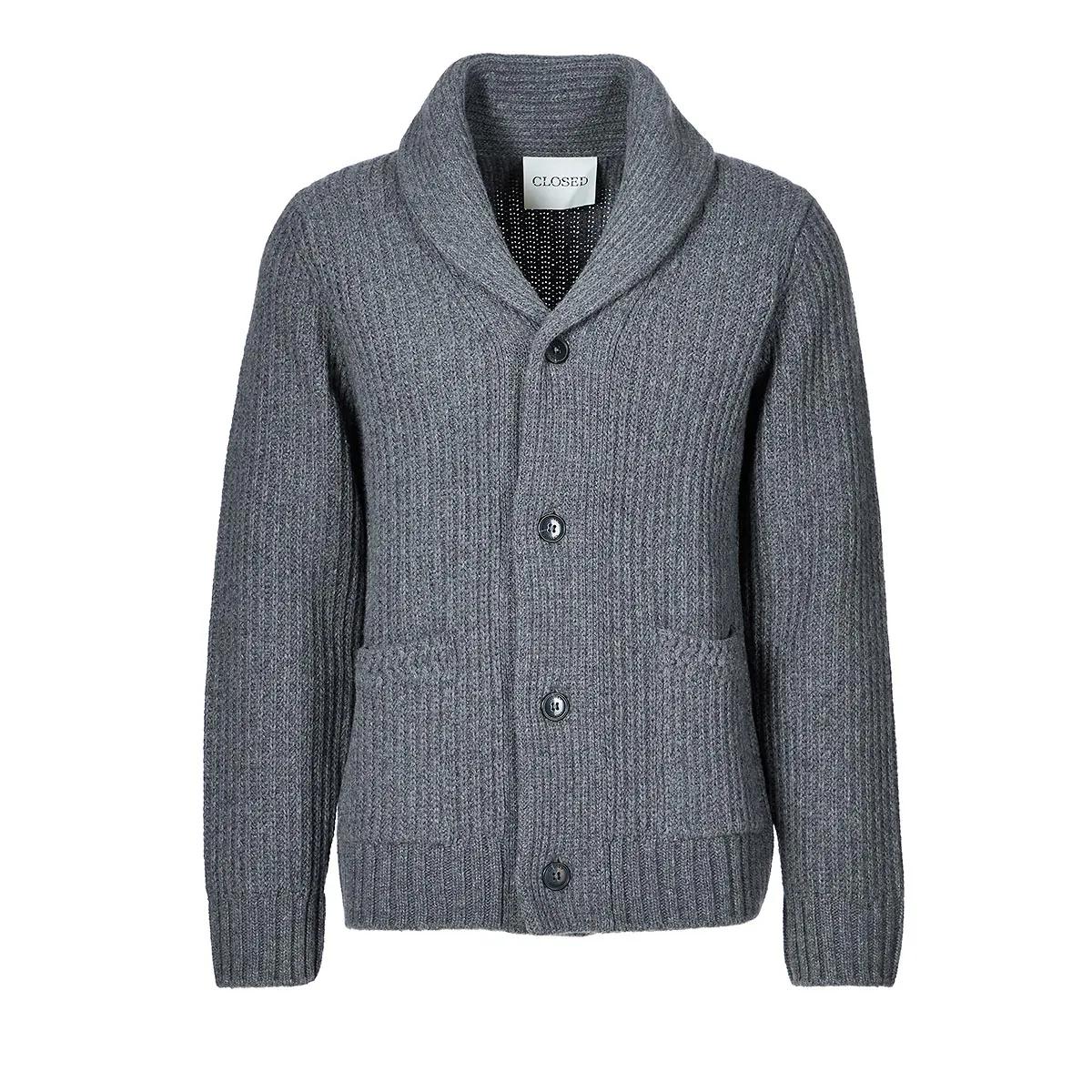 Closed - scarf collar cardigan - Größe L - grau