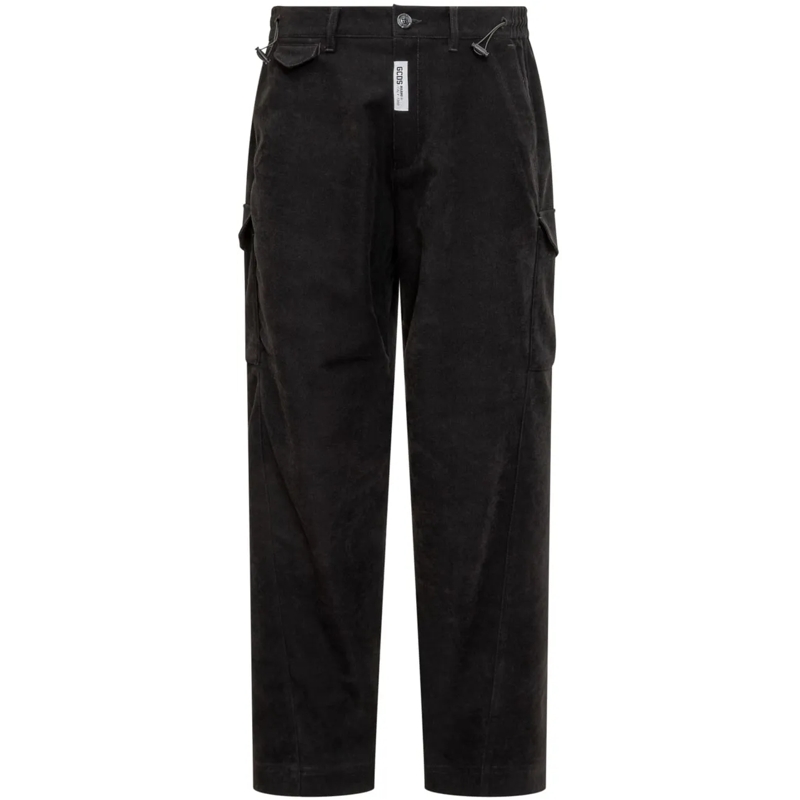 Gcds  Pantaloni GCDS in Velluto Nero con Tasche Cargo schwarz