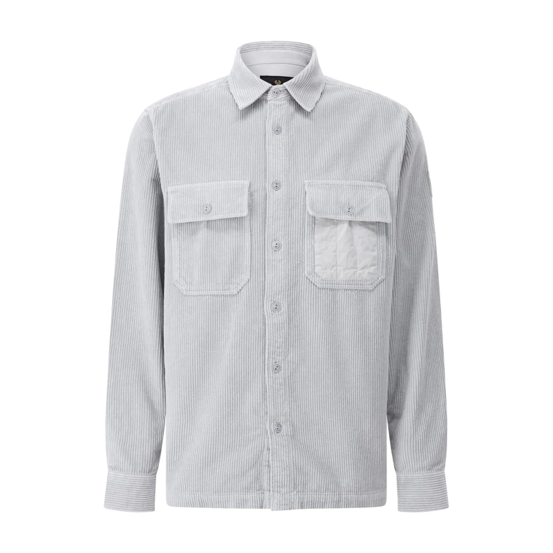 Belstaff Hemd Overshirt in Cord-Optik Hellgrün