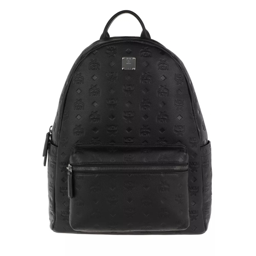 MCM Ottomar Monogrammed Leather Backpack Medium Black Sac à dos