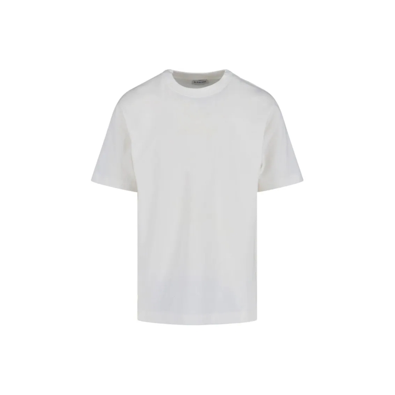 Burberry T-shirt "Check" Logo T-Shirt, In White Cotton White
