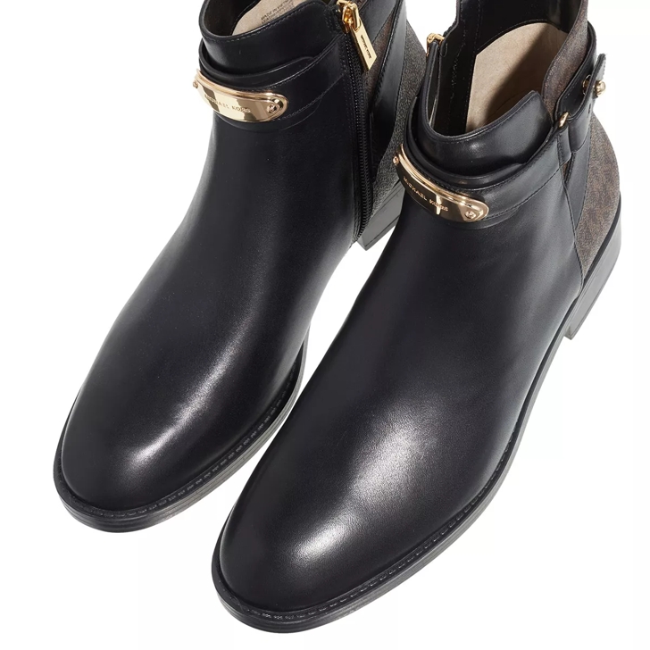 Michael kors black leather booties hotsell