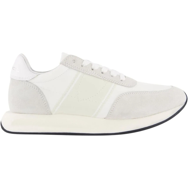 Philippe Model Schnürschuhe Textured White Leather Sneakers With Aesthetic White