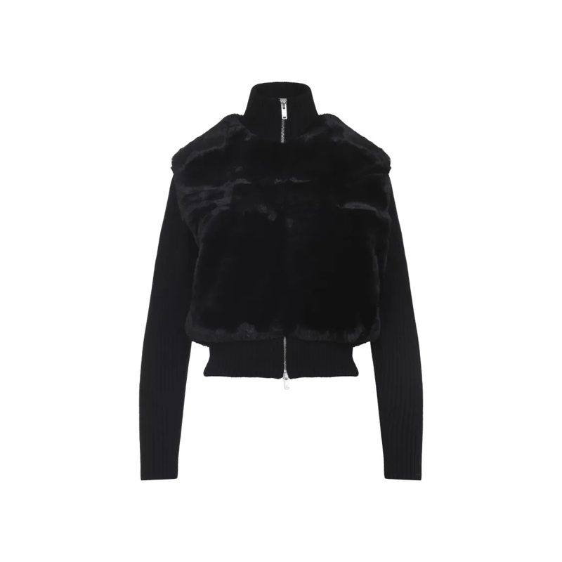 Moose Knuckles Veste en shearling Faux Fur And Wool Blend Jacket Black