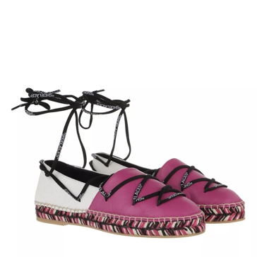 Off White Laces Flat Espadrillas Beige Fuchsia Espadrille