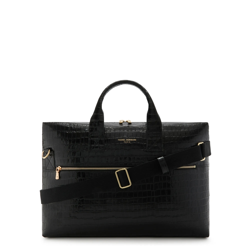 Isabel Bernard Businesstasche Honoré Anique croco black calfskin leather handbag black