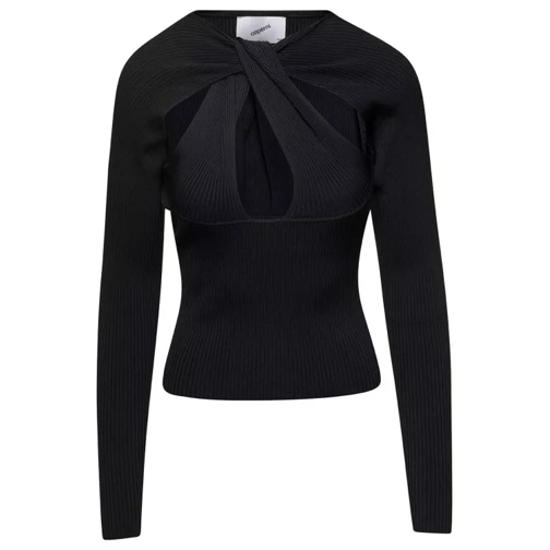 Coperni Black Long-Sleeve Top With Twisted Cut-Out Detail  Black 