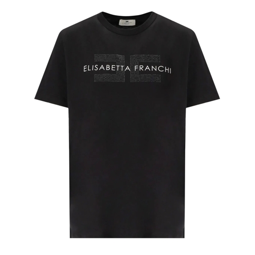 Elisabetta Franchi T-Shirts ELISABETTA FRANCHI SCHWARZES T-SHIRT MIT LOGO schwarz