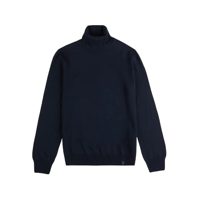Fay Trui Timeless Navy Blue Turtleneck Sweater Blue