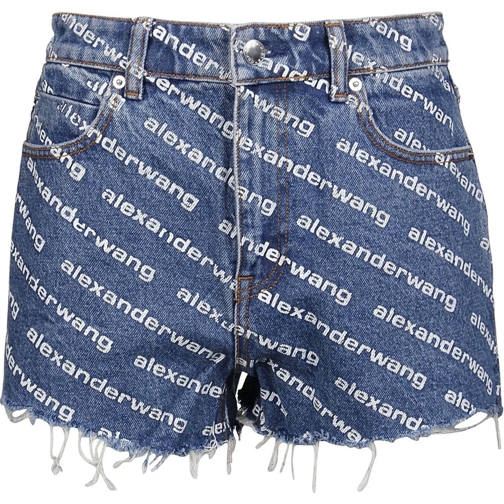 Alexander Wang Korte broek Logo Bite Short Blue blau