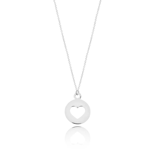 Leaf Necklace Heart White Gold Collier moyen