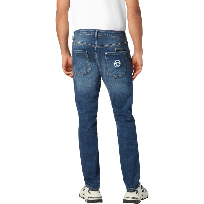 Philipp Plein Jeans mit geradem Bein Jeans Regular Fit Hexagon blau(Image 2)