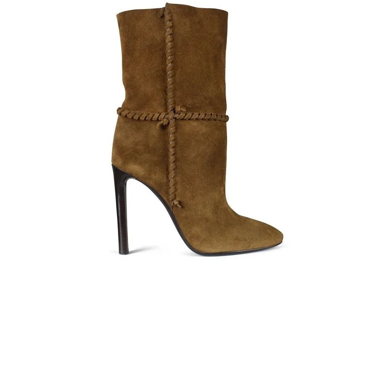 Saint Laurent Stiefel Mica 105 Ankle Boots Red