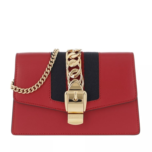 Gucci Sylvie Leather Mini Chain Bag Red Crossbody Bag