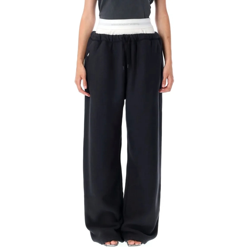 T by Alexander Wang Pantalon de jogging Brief-Waistband Sweatpants Black