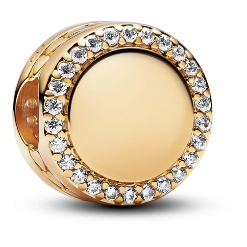 Pandora Anhänger Engravable Sparkling Button Charm Clear