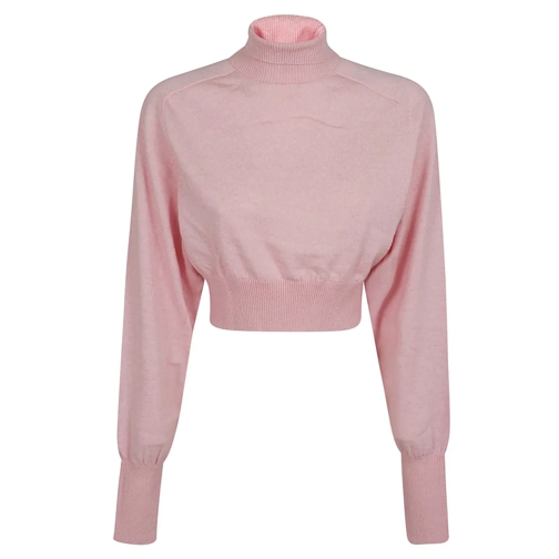 Max Mara Rollkragenpullover Thin Pure Wool Yarn Turtleneck Sweater Pink