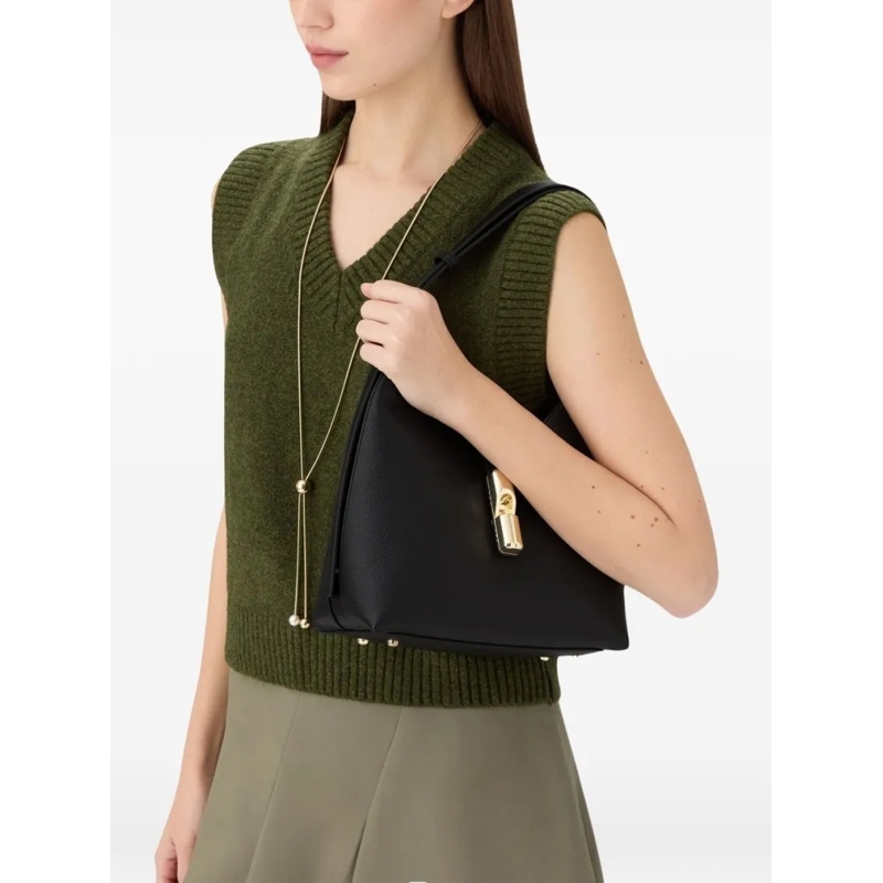 Furla Hobo Bag Furla Goccia S Hobo Nero(Image 3)