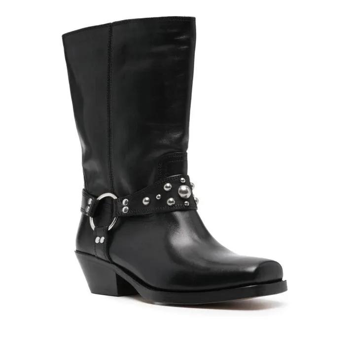 Isabel Marant Stiefel - Antya 45Mm Biker Boots - Gr. 37 (EU) - in Schwarz - für Damen