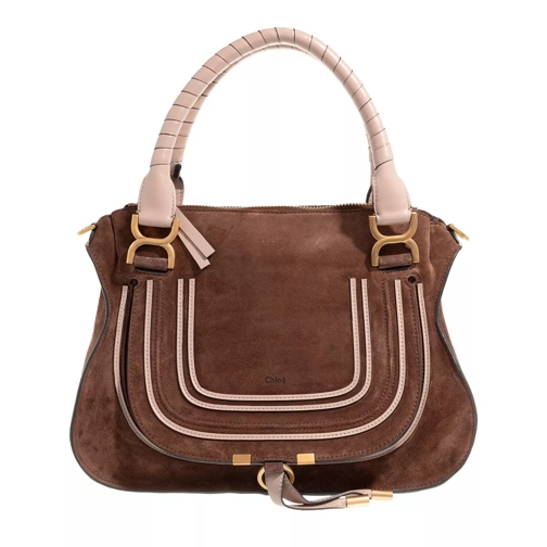 Chloé Marcie Shoulder Bag Bicolour Pure Brown Rymlig shoppingväska