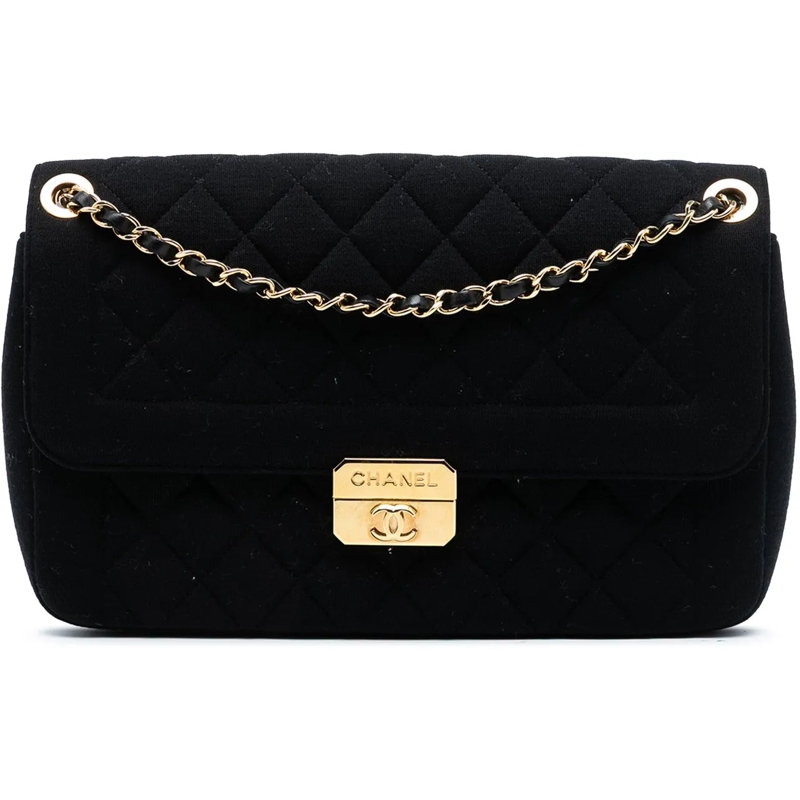 Chanel Schultertasche Large Jersey Chic With Me Flap schwarz