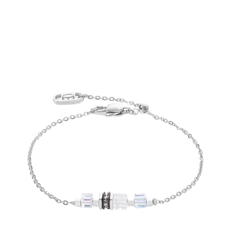 COEUR DE LION Armband Armband Mini Cubes & Chain weiss
