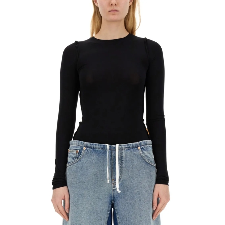 Tシャツ・カットソー Mm6 Maison Margiela Long-Sleeved Leotard MM6 Maison Margiela - Long Sleeve Jersey Logo Bodysuit | HBX