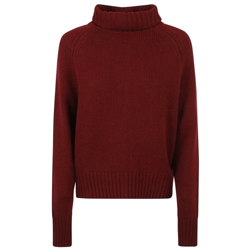 Allude Pull à col roulé Burgundy Virgin Wool-Cashmere Blend Roll Neck Swea Burgundy