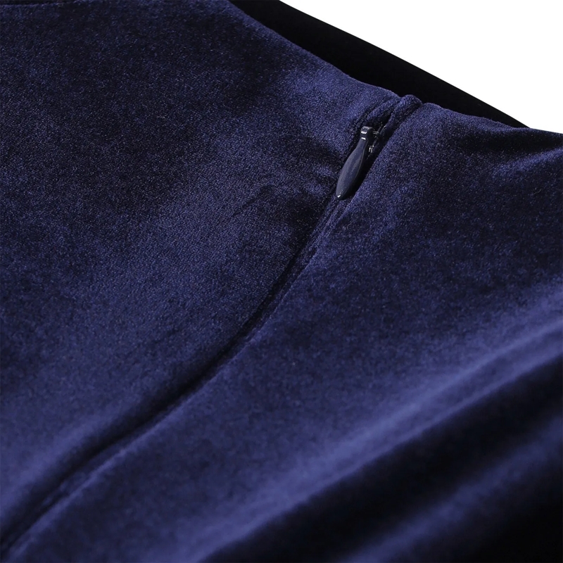 Talbot Runhof Maxikleid Abendkleid aus Samt blau(Image 5)