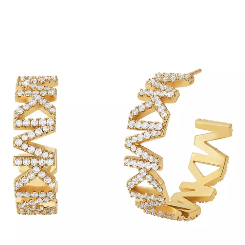 Michael Kors 14K Gold-Plated Brass Logo Hoop Earrings Gold Creole