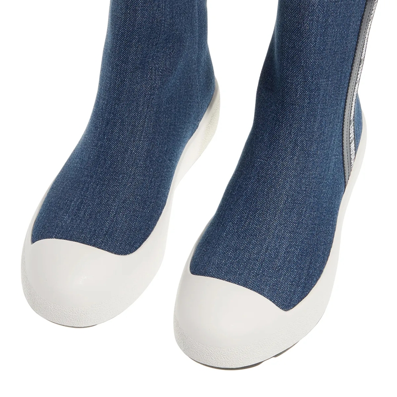 Love Moschino High-Top-Sneaker Race Love Sneakers Donna Azzurro(Image 5)