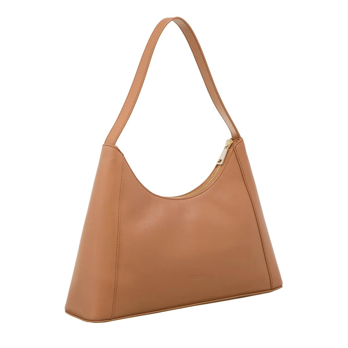 Furla Brandy Diamond S Leren Schoudertas Brown Dames