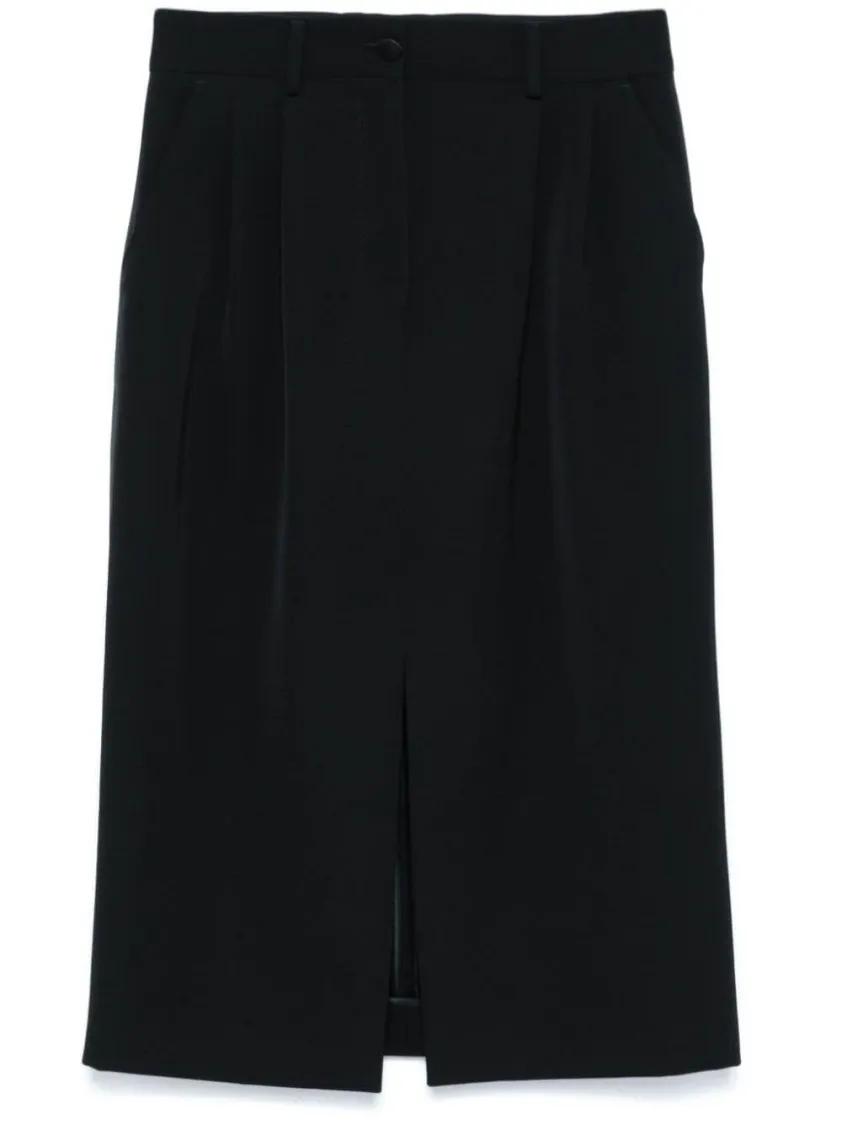 Thumbnail - Dolce&Gabbana - Tailored Black Wool Skirt - Größe 42 - schwarz
